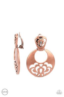 Be Adored Jewelry Industrial Eden Copper Paparazzi Clip-On Earring 