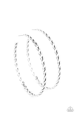 Be Adored Jewelry Infinite Twist Silver Paparazzi Hoop Earring