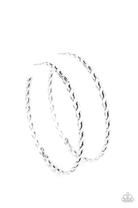 Be Adored Jewelry Infinite Twist Silver Paparazzi Hoop Earring