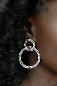 Be Adored Jewelry Intensely Icy Black Paparazzi Post Earring