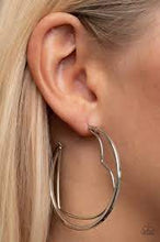 Load image into Gallery viewer, Be Adored Jewelry Love Goes Around Silver Paparazzi Hoop Earring