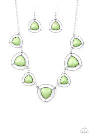 Make A Point - Paparazzi Green Necklace - Be Adored Jewelry
