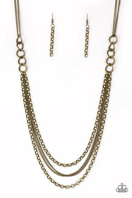 Paparazzi Accessories Mechanically Mayhem - Brass Necklace - Be Adored Jewelry
