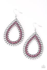 Be Adored Jewelry Mechanical Marvel Pink Paparazzi Earring