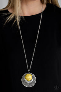 Paparazzi Medallion Meadow - Yellow Necklace - Be Adored Jewelry