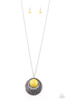 Paparazzi Medallion Meadow - Yellow Necklace - Be Adored Jewelry