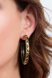 Paparazzi Accessories Million Dollar Mama - Brass Earring Magnificent Musing Fashion Fix - Be Adored Jewelry