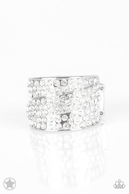 Paparazzi Millionaires Club - White Ring - Be Adored Jewelry