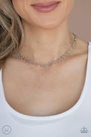 Be Adored Jewelry Minimalist Magic - Silver Paparazzi Choker Necklace