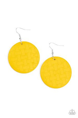 Natural Novelty - Yellow Paparazzi Earring