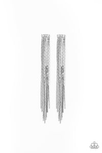 Paparazzi Accessories Night At The Oscars - Silver Earring - Be Adored Jewelry