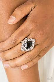 Be Adored Jewelry Power Behind The Throne Black Paparazzi Ring