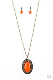 Practical Prairie - Paparazzi Orange Necklace - Be Adored Jewelry