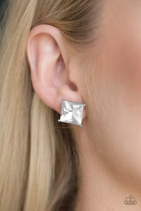 Paparazzi Accessories Prima Donna Drama - White Earring - Be Adored Jewelry
