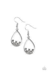 Be Adored Jewelry Raindrop Radiance Silver Paparazzi Earring