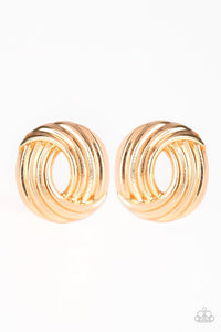 Rare Refinement - Paparazzi Gold Post Earring - Be Adored Jewelry
