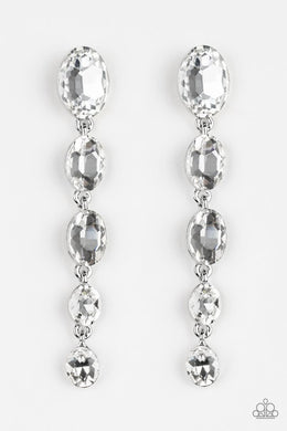 Paparazzi Accessories Red Carpet Radiance - White Rhinestones Earring - Be Adored Jewelry