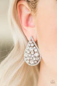 Be Adored Jewelry REIGN-Storm White Paparazzi Earring