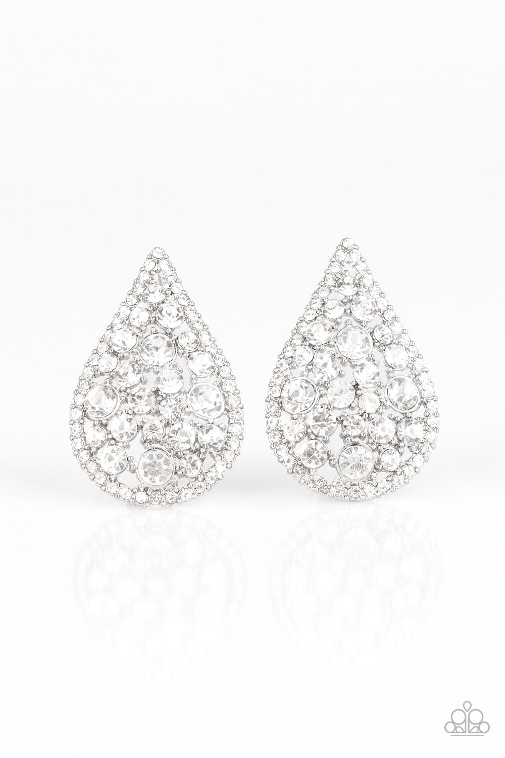 Be Adored Jewelry REIGN-Storm White Paparazzi Earring