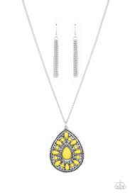 Be Adored Jewelry Retro Prairies Yellow Paparazzi Necklace