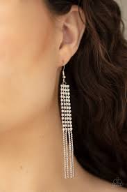 Be Adored Jewelry Rhinestone Romance White Paparazzi Earring 