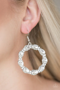 Paparazzi Accessories Ring Around The Rhinestones - White Earring - Be Adored Jewelry