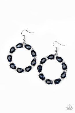 Paparazzi Accessories Ring Around The Rhinestones - Blue Earring - Be Adored Jewelry