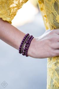 Paparazzi Accessories Rockin' Rococo - Purple Bracelet Glimpse of Malibu Fashion Fix - Be Adored Jewelry