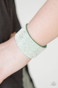 Paparazzi Accessories Roll With The Punches - Green Urban Bracelet - Be Adored Jewelry