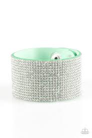 Paparazzi Accessories Roll With The Punches - Green Urban Bracelet - Be Adored Jewelry