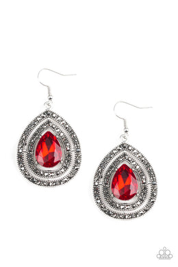 Paparazzi Accessories Royal Squad - Red Earring - Be Adored Jewelry