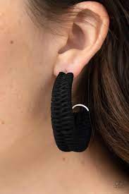 Be Adored Jewelry Rural Guru Black Paparazzi Earring 