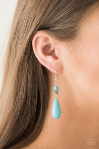 Paparazzi Accessories Sandstone Sunflowers - Blue Earring - Be Adored Jewelry