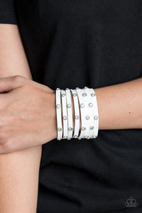 Paparazzi Accessories Sass Squad - White Bracelet - Be Adored Jewelry