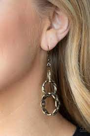 Be Adored Jewelry Shameless Shine Brass Paparazzi Earring 
