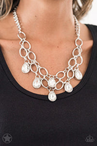 Paparazzi Accessories Show Stopping Shimmer - White Necklace Blockbuster - Be Adored Jewelry