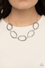 Be Adored Jewelry Gritty Go-Getter Silver Paparazzi Necklace 