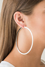 Load image into Gallery viewer, Paparazzi Accessories Size Them Up - Silver Hoop Earring - Be Adored Jewelry