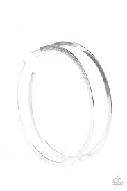 Paparazzi Accessories Size Them Up - Silver Hoop Earring - Be Adored Jewelry