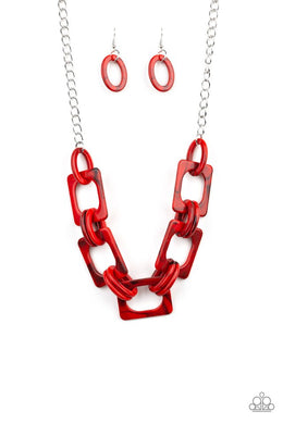 Sizzle Sizzle - Paparazzi Red Necklace - Be Adored Jewelry