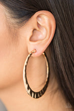 Load image into Gallery viewer, Paparazzi Accessories Slayers Gonna Slay - Gold Hoop Earring - Be Adored Jewelry