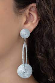 Be Adored Jewelry Social Sphere Silver Paparazzi Post Earring