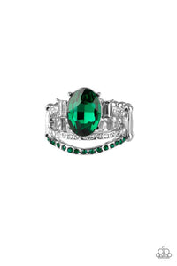 Paparazzi Spectacular Sparkle - Green Ring - Be Adored Jewelry