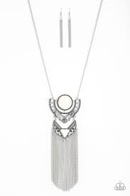 Spirit Trek - Paparazzi White Necklace - Be Adored Jewelry