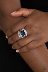 Stepping Up The Glam Blue Paparazzi Ring