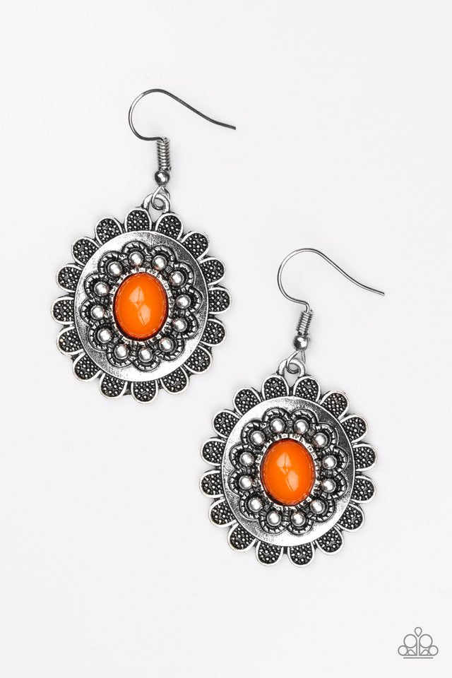 Paparazzi Accessories Summer Blossom - Orange Earring - Be Adored Jewelry