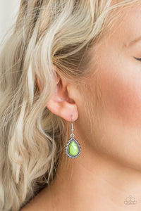 Paparazzi Accessories Summer Vacay - Green Earring - Be Adored Jewelry