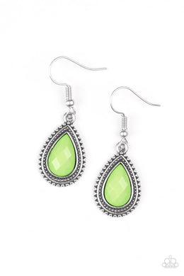 Paparazzi Accessories Summer Vacay - Green Earring - Be Adored Jewelry