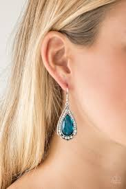 Paparazzi Accessories Superstar Stardom - Blue Earring - Be Adored Jewelry