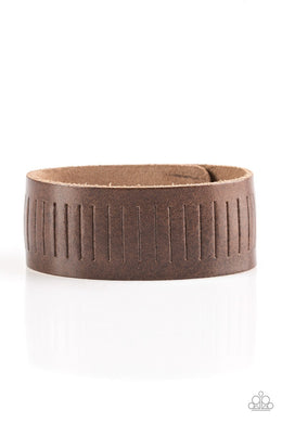 Paparazzi Accessories Take A Drive - Brown Urban Leather Bracelet - Be Adored Jewelry